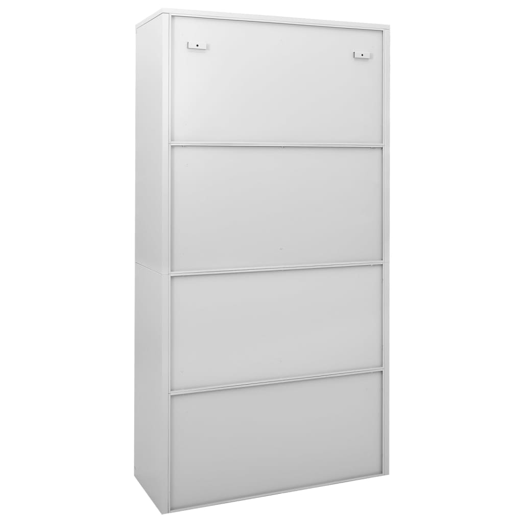 Armoire de bureau avec porte coulissante gris clair 90x40x180 cm en acier