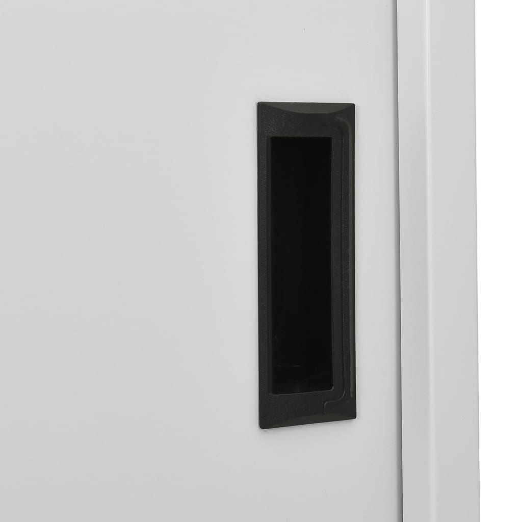 Armoire de bureau avec porte coulissante gris clair 90x40x180 cm en acier