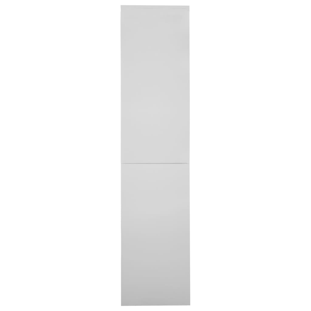 Armoire de bureau avec porte coulissante gris clair 90x40x180 cm en acier