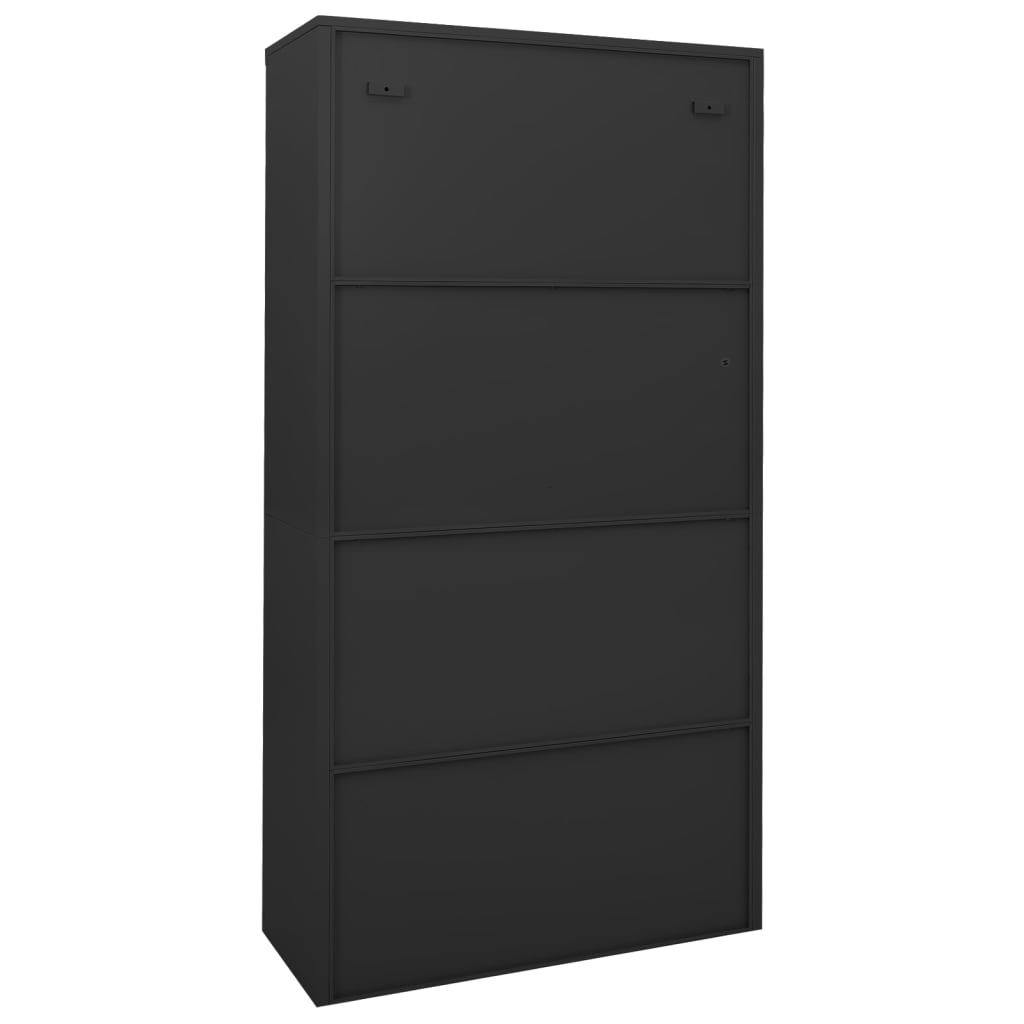 Armoire de bureau avec porte coulissante anthracite 90x40x180 cm acier