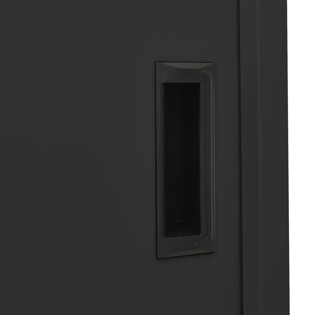 Armoire de bureau avec porte coulissante anthracite 90x40x180 cm acier