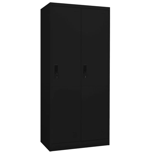 Kleiderschrank Schwarz 80x50x180 cm Stahl