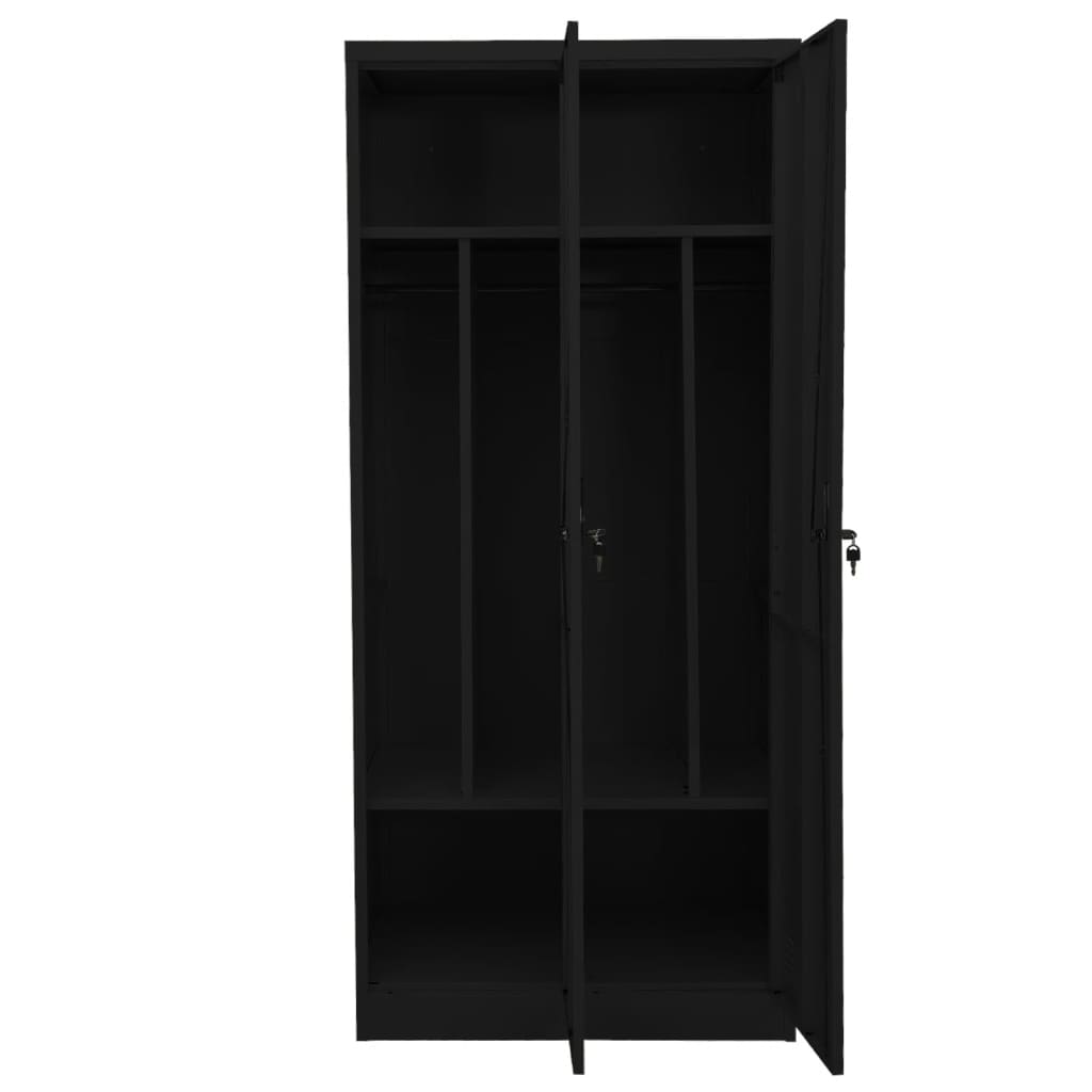 Kleiderschrank Schwarz 80x50x180 cm Stahl