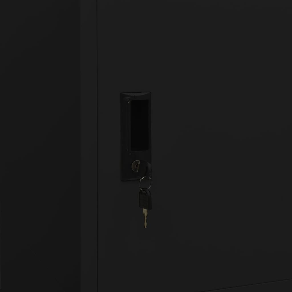 Kleiderschrank Schwarz 80x50x180 cm Stahl