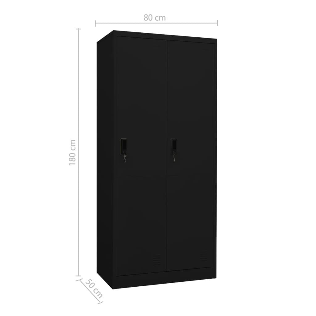 Kleiderschrank Schwarz 80x50x180 cm Stahl