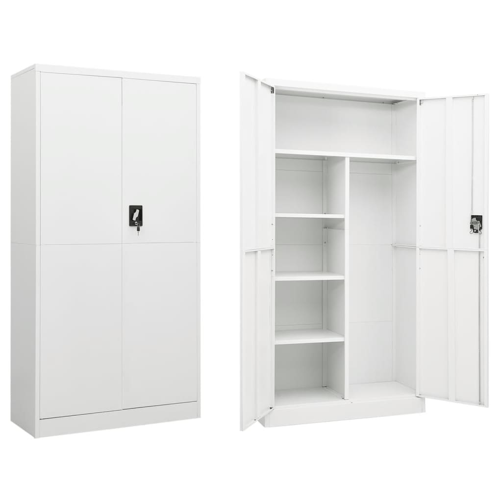 Armoire vestiaire blanche 90x40x180 cm en acier