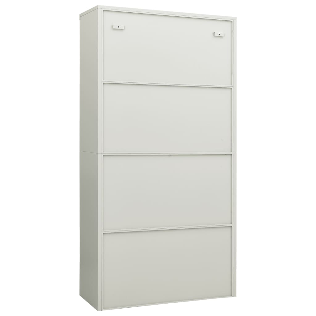 Locker cabinet light grey 90x40x180 cm steel