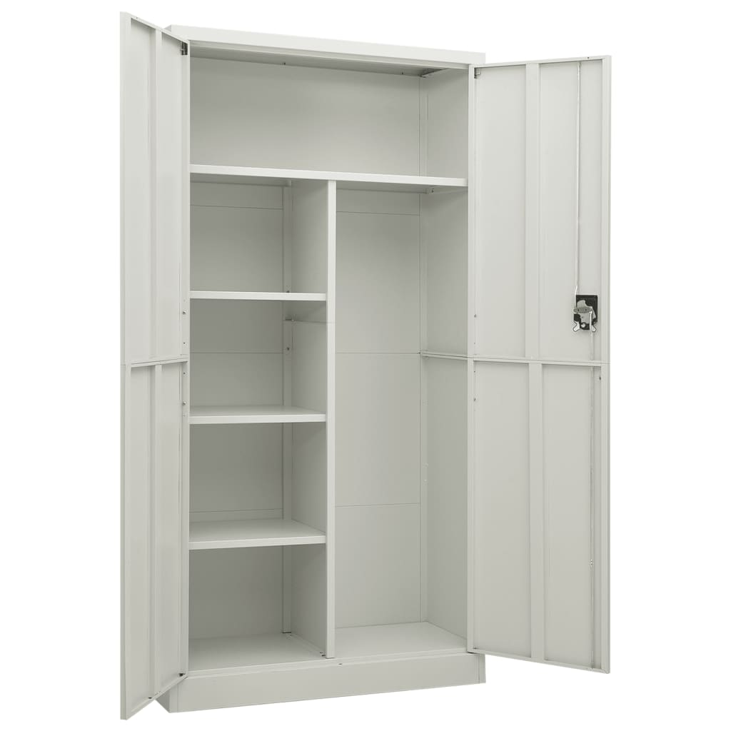 Locker cabinet light grey 90x40x180 cm steel