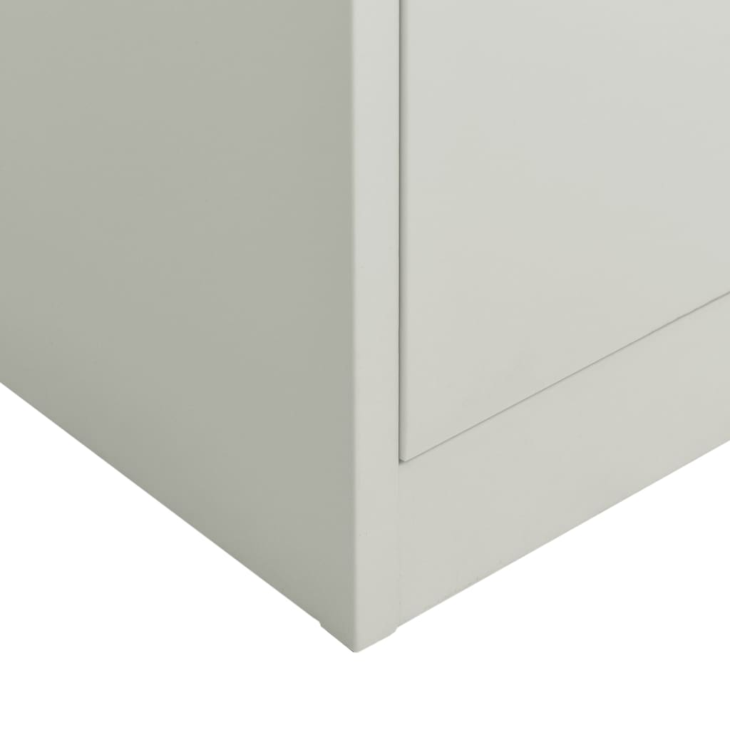 Locker cabinet light grey 90x40x180 cm steel