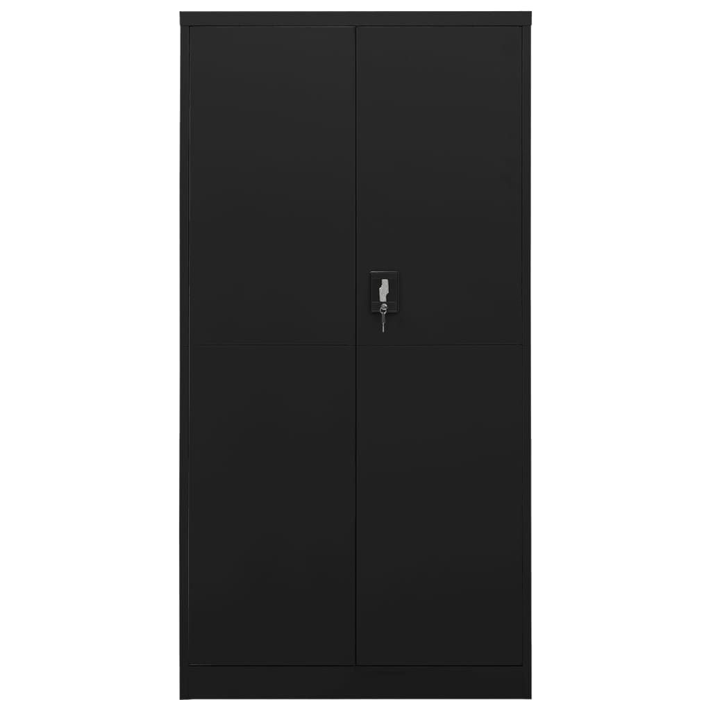 Locker cabinet black 90x40x180 cm steel