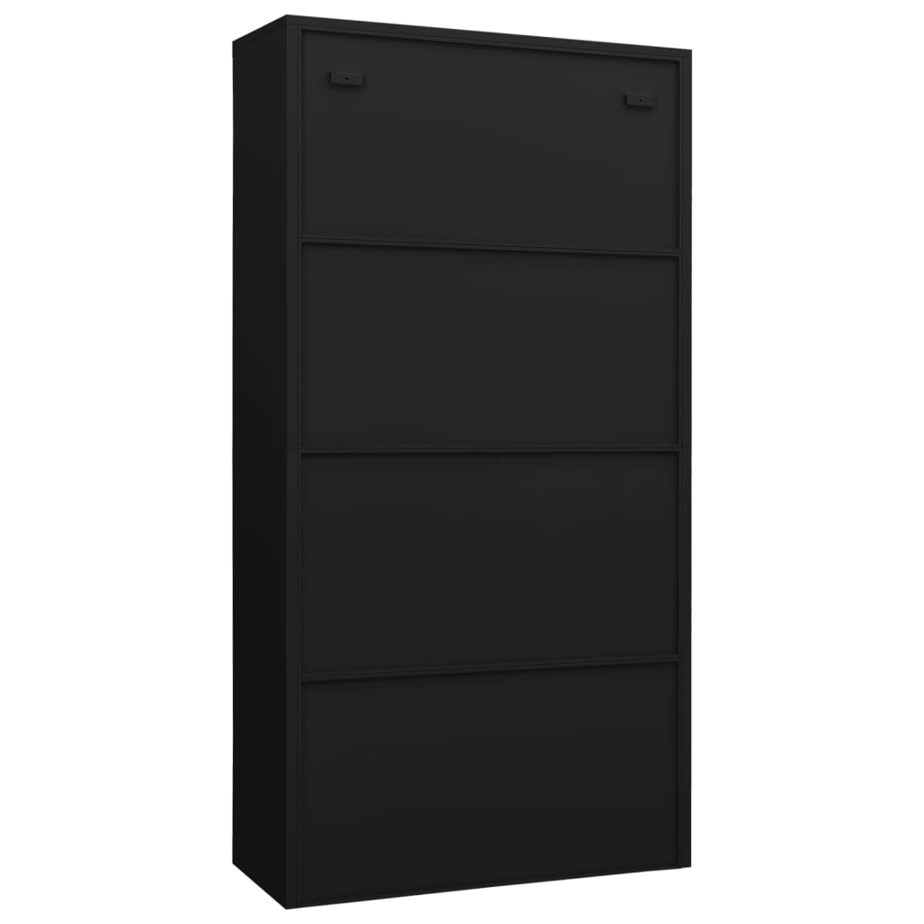 Locker cabinet black 90x40x180 cm steel