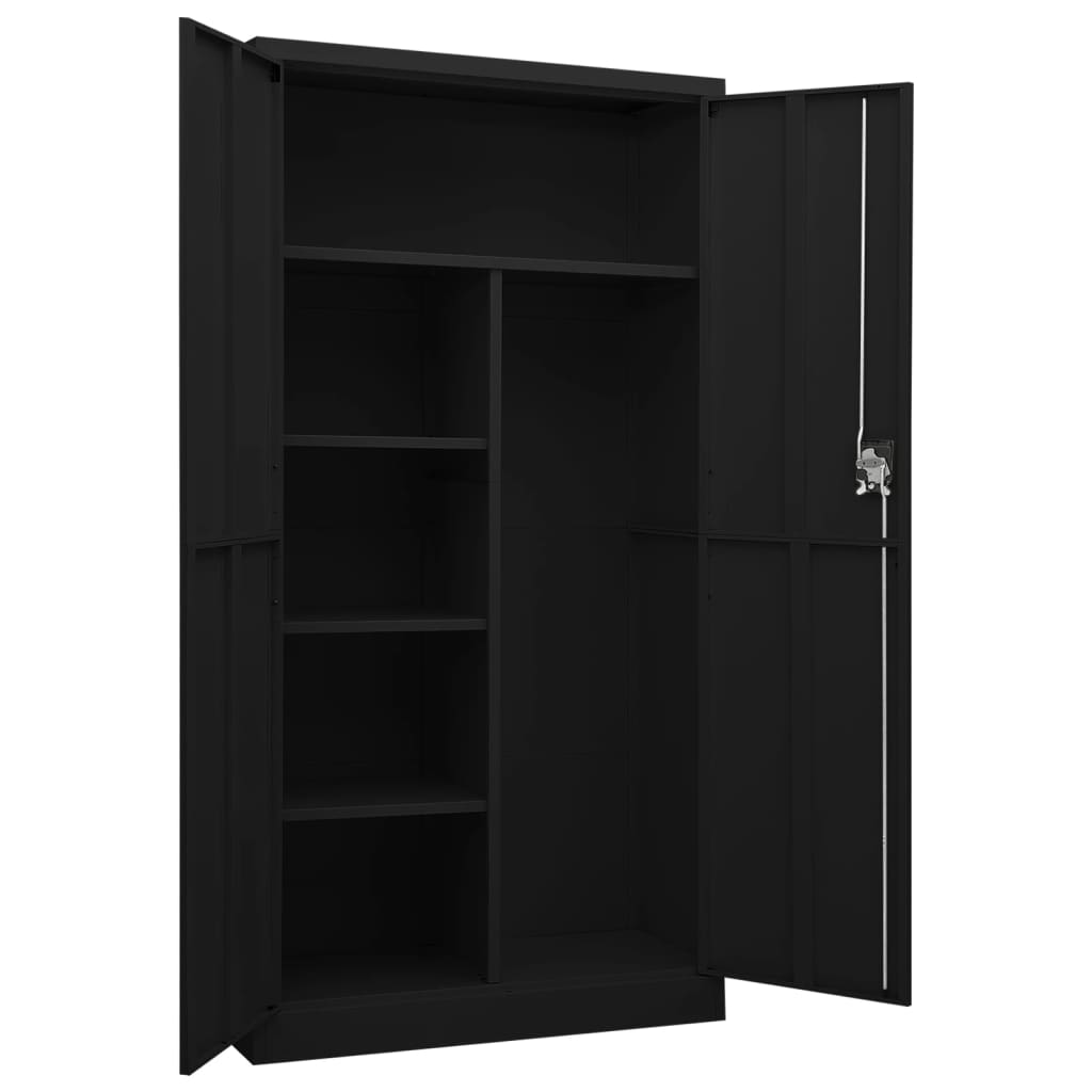 Locker cabinet black 90x40x180 cm steel