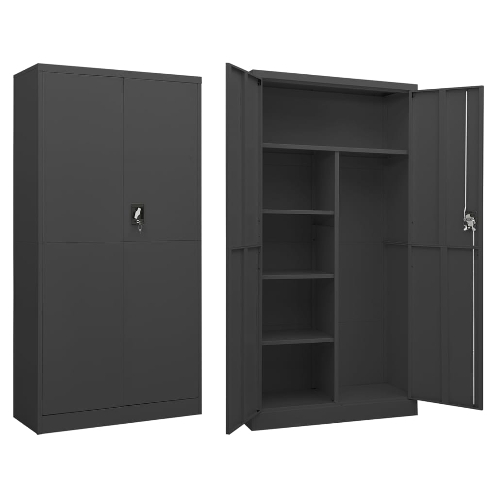 Locker cabinet anthracite 90x40x180 cm steel