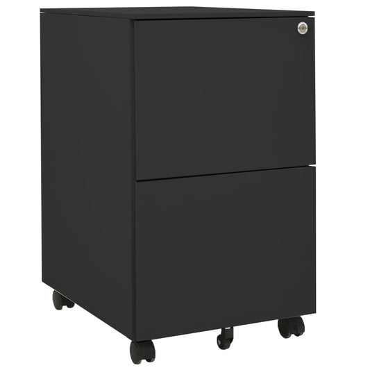 Aktenschrank mit Rollen Anthrazit 39x45x67 cm Stahl