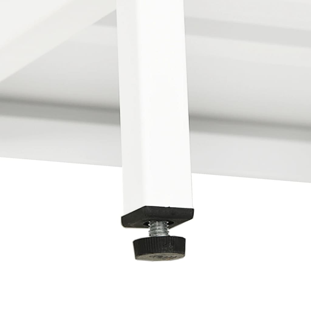 Meuble TV blanc 90x30x44 cm acier et verre