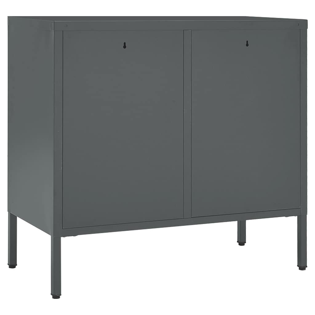 Sideboard Anthrazit 75x35x70 cm Stahl und Hartglas
