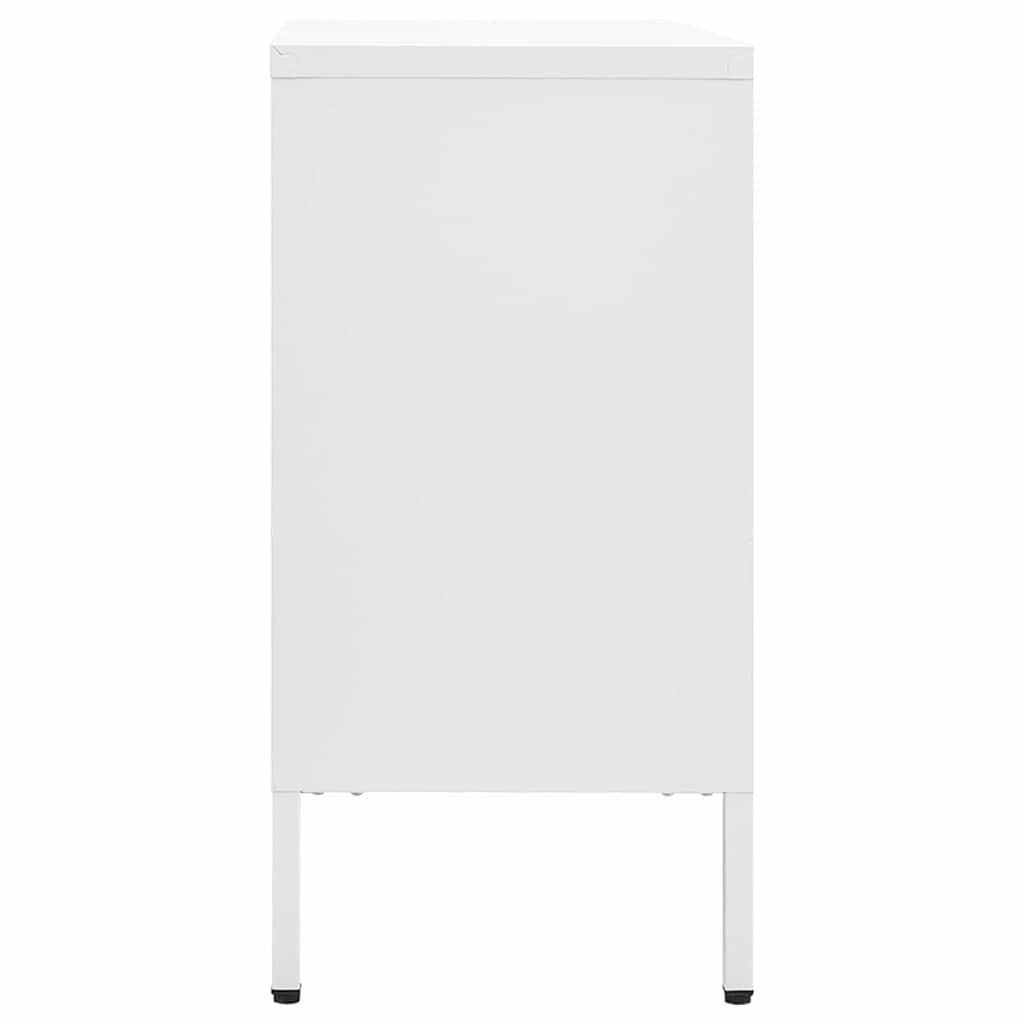 Sideboard Weiß 105x35x70 cm Stahl und Hartglas