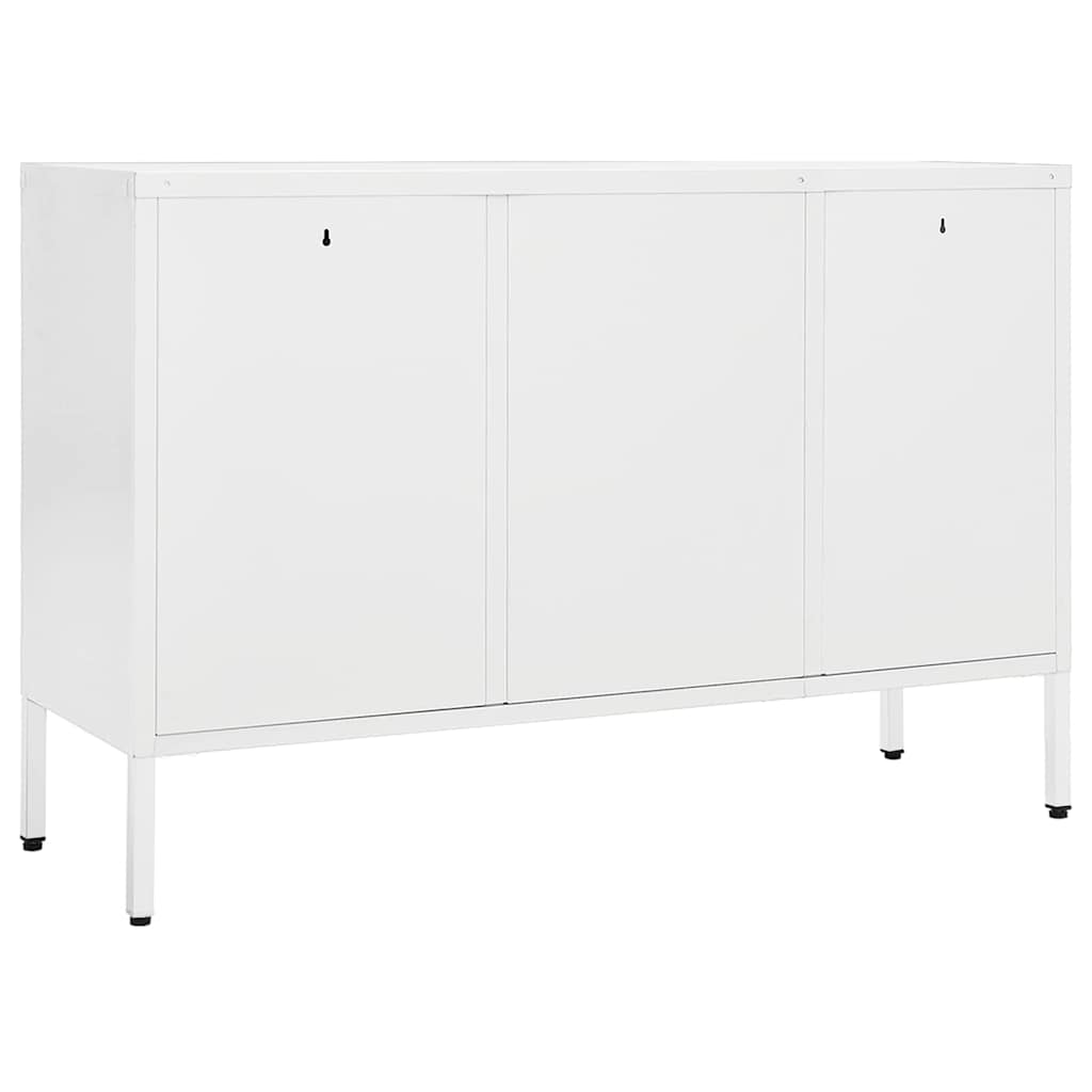 Sideboard Weiß 105x35x70 cm Stahl und Hartglas