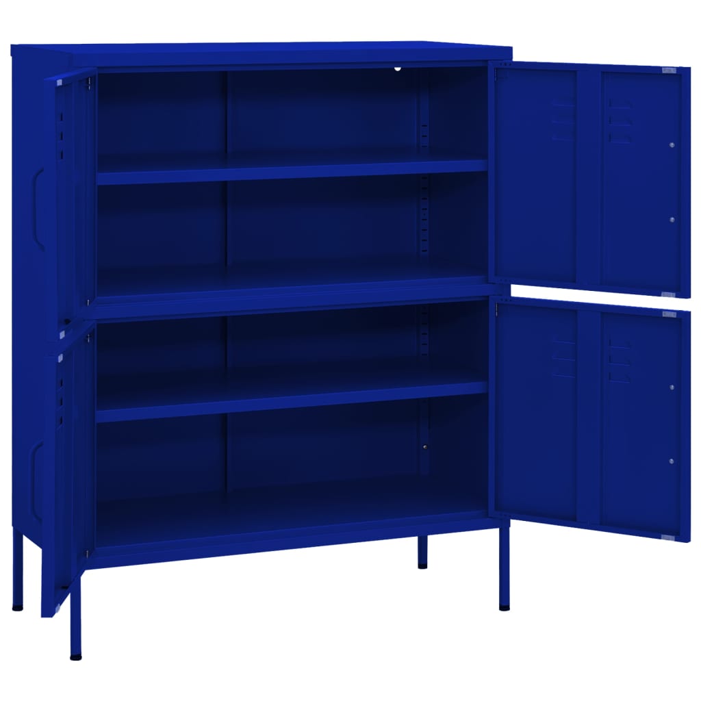 Armoire de rangement bleu marine 80x35x101,5 cm en acier