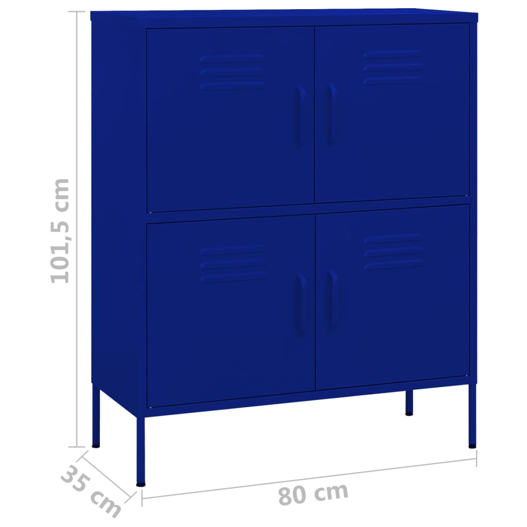Armoire de rangement bleu marine 80x35x101,5 cm en acier