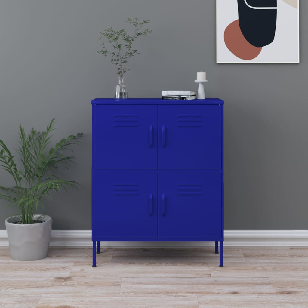 Armoire de rangement bleu marine 80x35x101,5 cm en acier