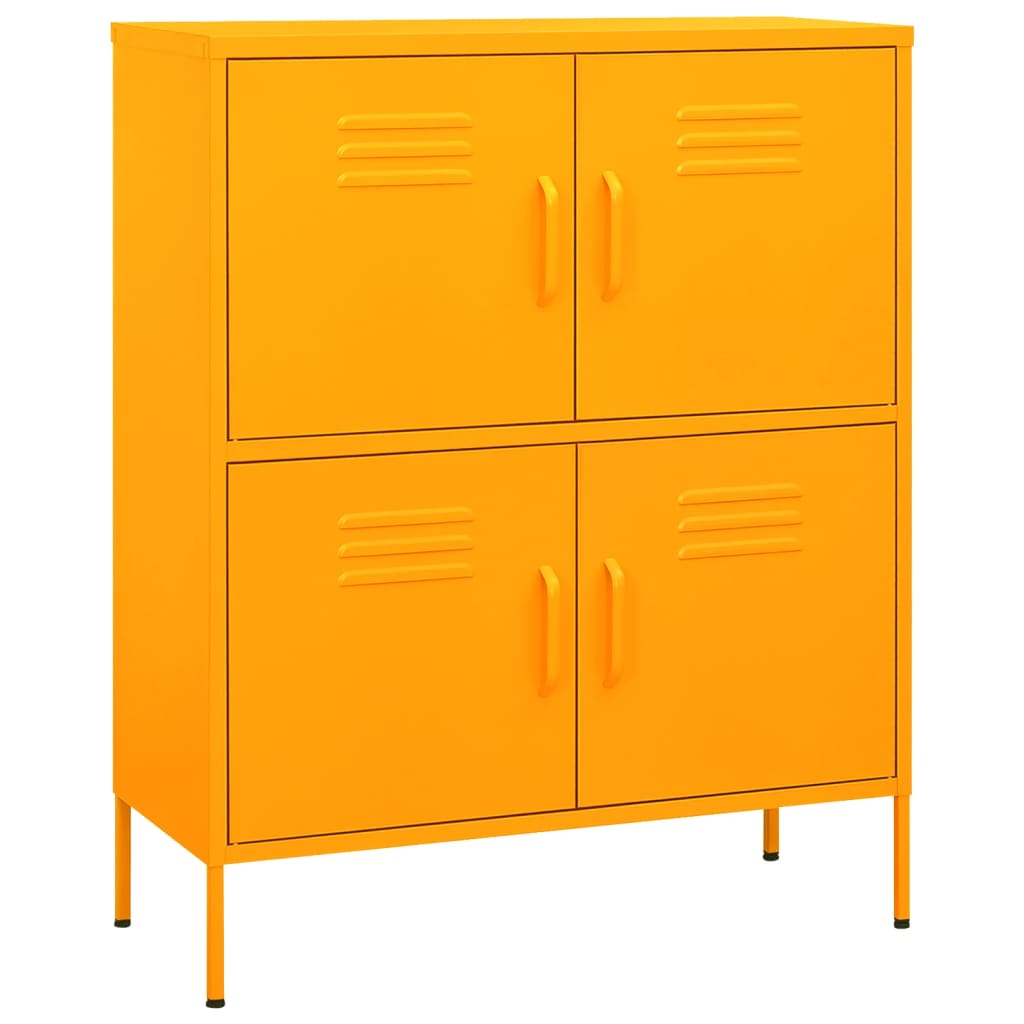 Meuble de rangement jaune moutarde 80x35x101,5 cm acier