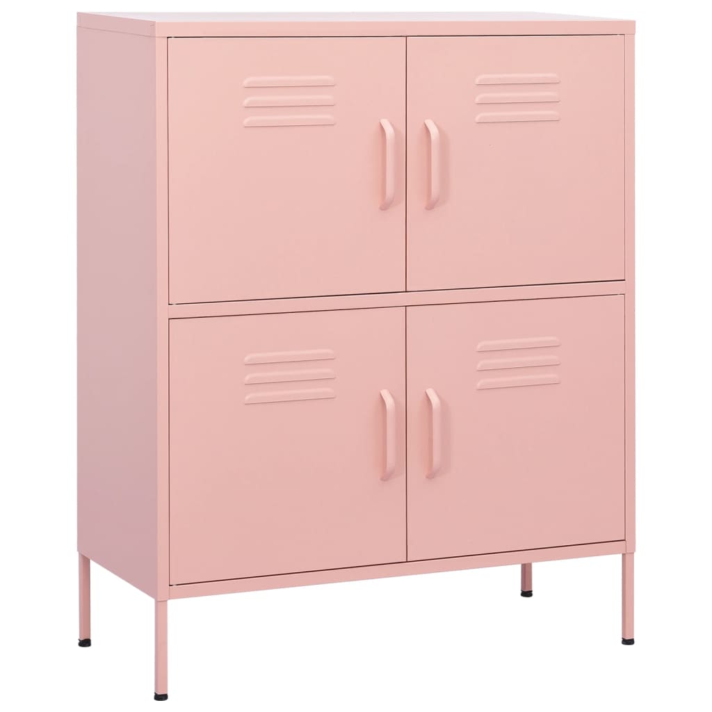 Armoire de rangement rose 80x35x101,5 cm en acier