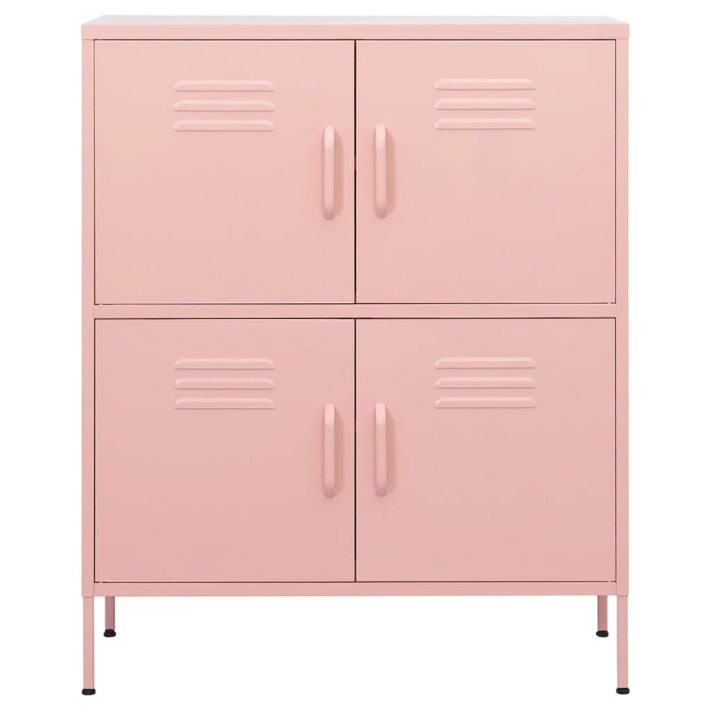 Armoire de rangement rose 80x35x101,5 cm en acier