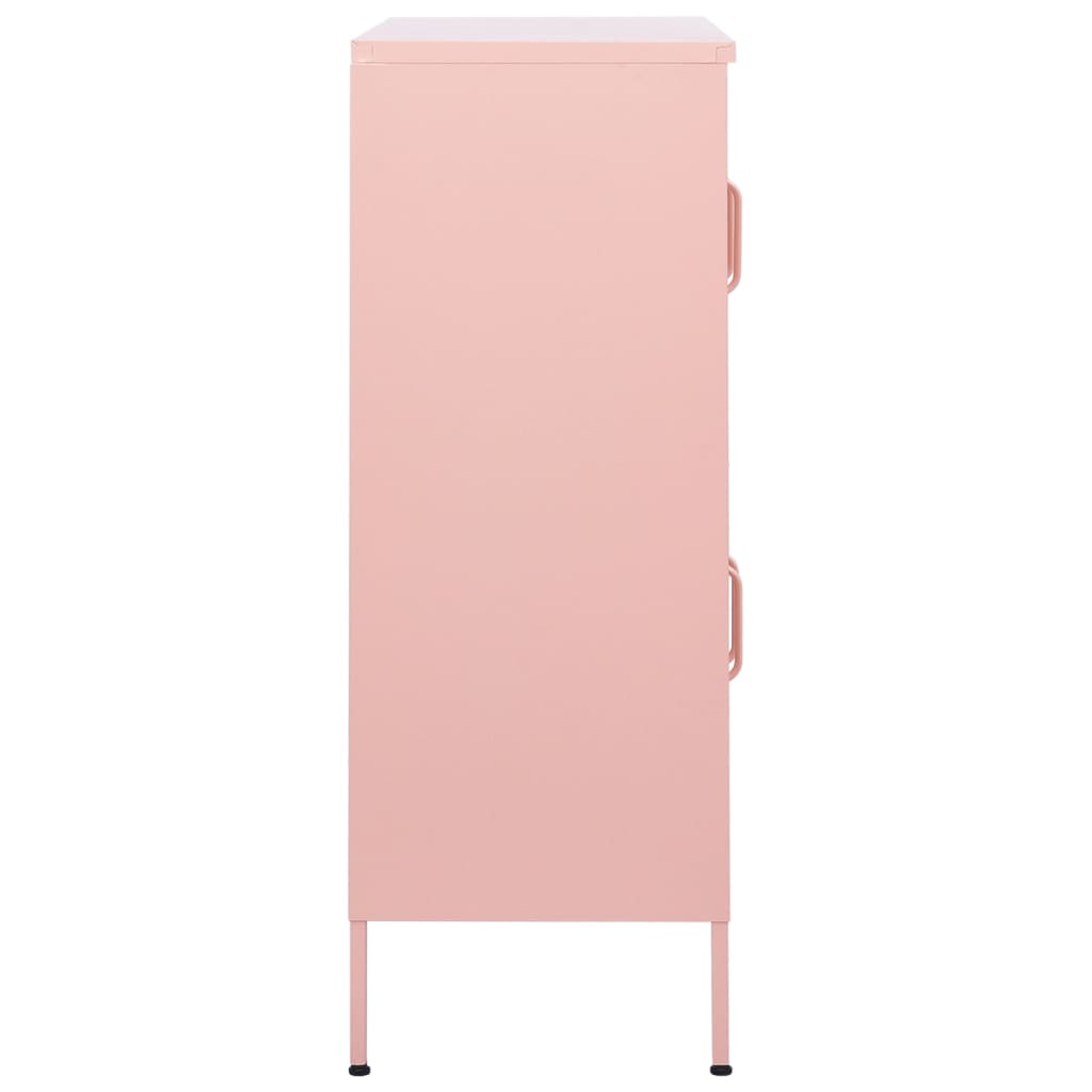 Armoire de rangement rose 80x35x101,5 cm en acier