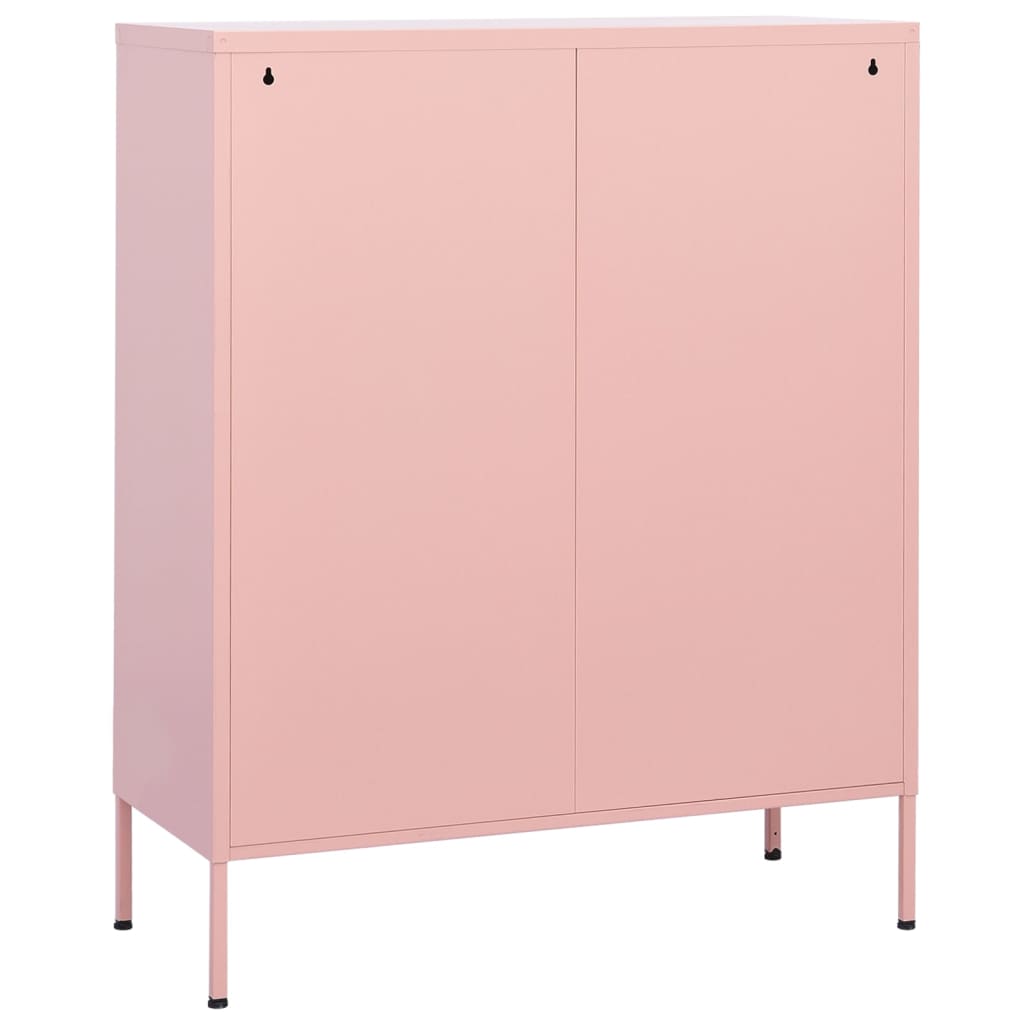 Armoire de rangement rose 80x35x101,5 cm en acier