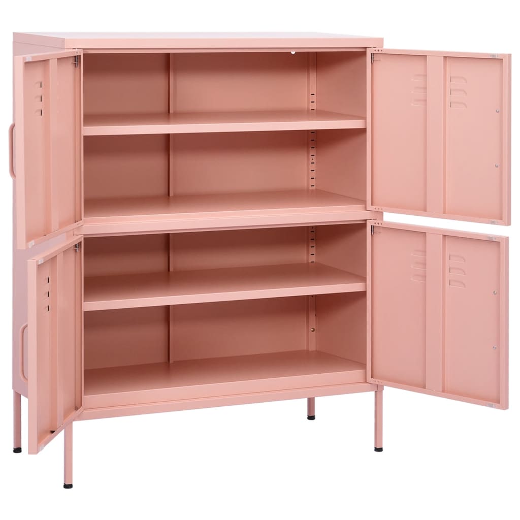 Armoire de rangement rose 80x35x101,5 cm en acier