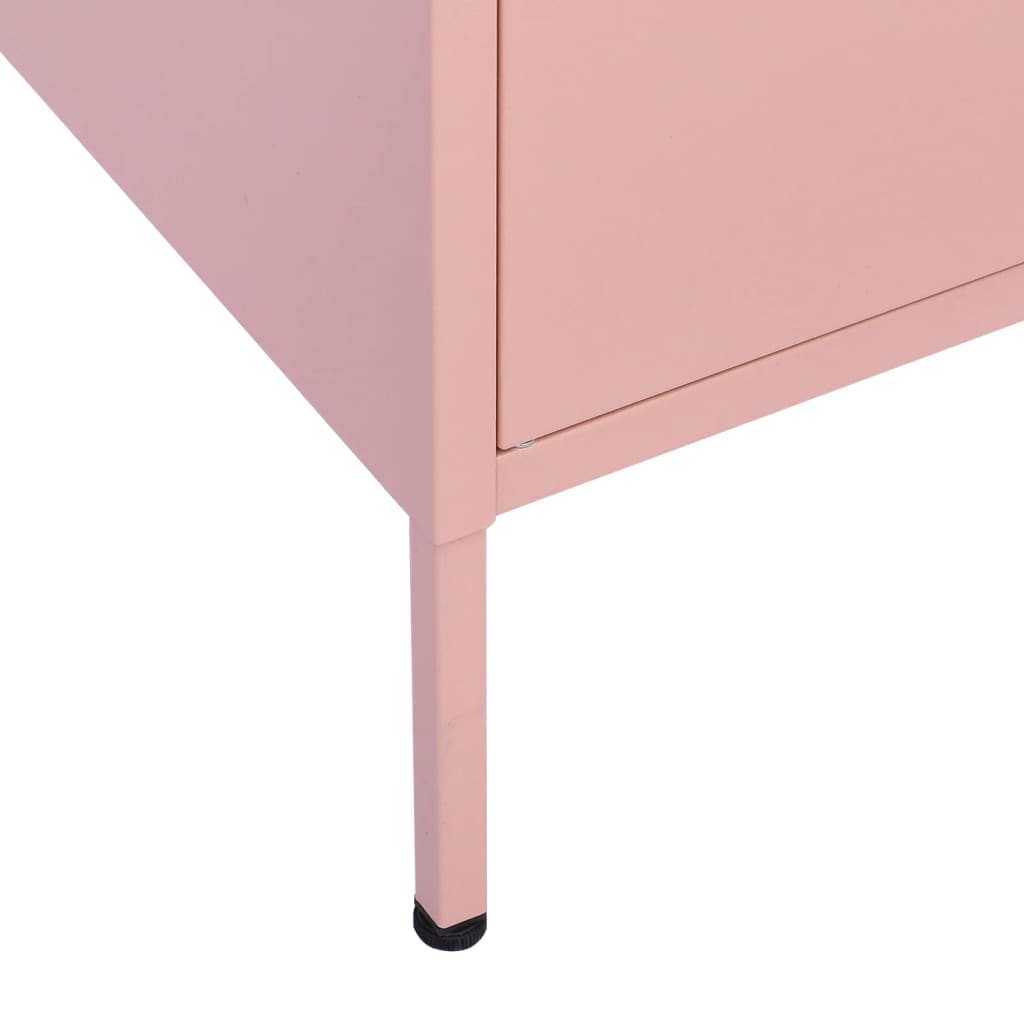 Armoire de rangement rose 80x35x101,5 cm en acier