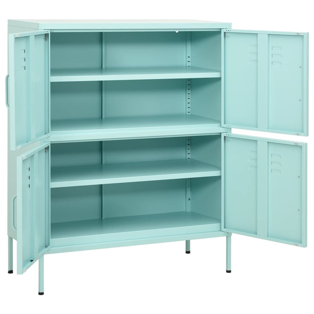 Armoire de rangement vert menthe 80x35x101,5 cm en acier