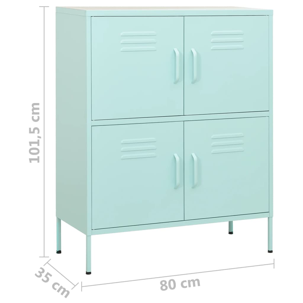 Armoire de rangement vert menthe 80x35x101,5 cm en acier