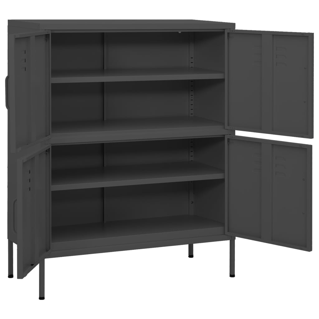 Storage cabinet anthracite 80x35x101.5 cm steel