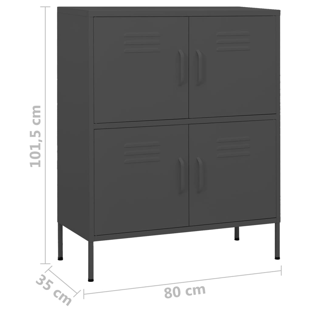 Storage cabinet anthracite 80x35x101.5 cm steel