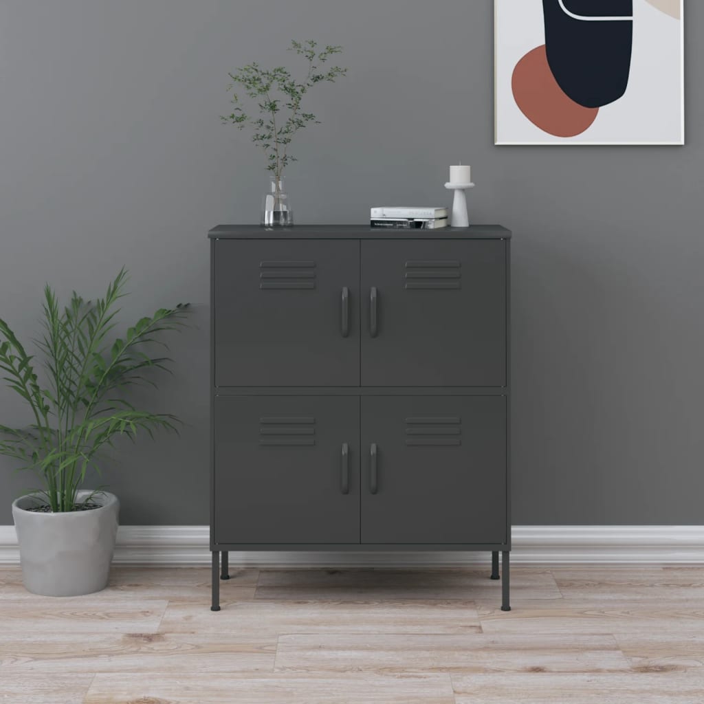 Storage cabinet anthracite 80x35x101.5 cm steel