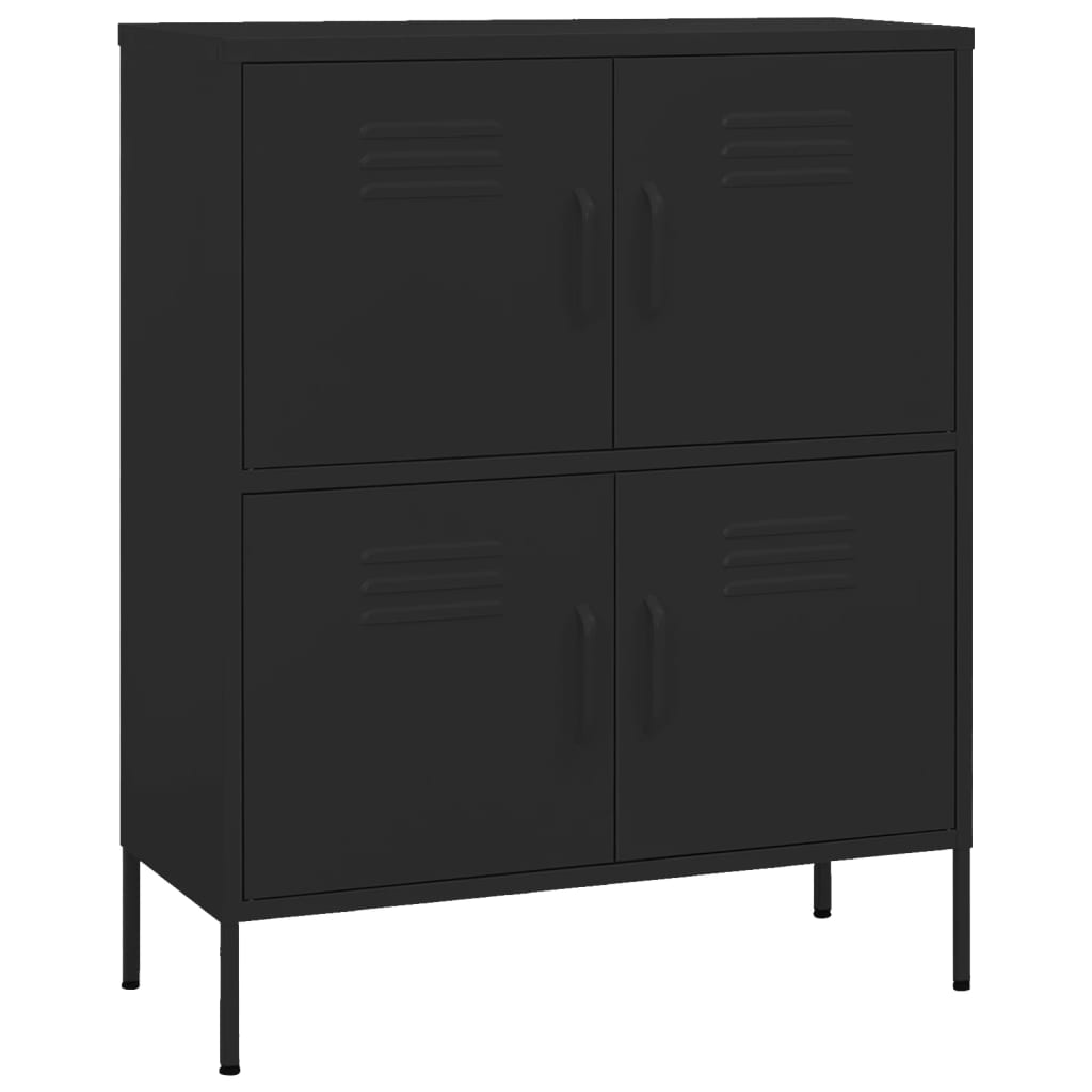 Armoire de rangement noire 80x35x101,5 cm en acier