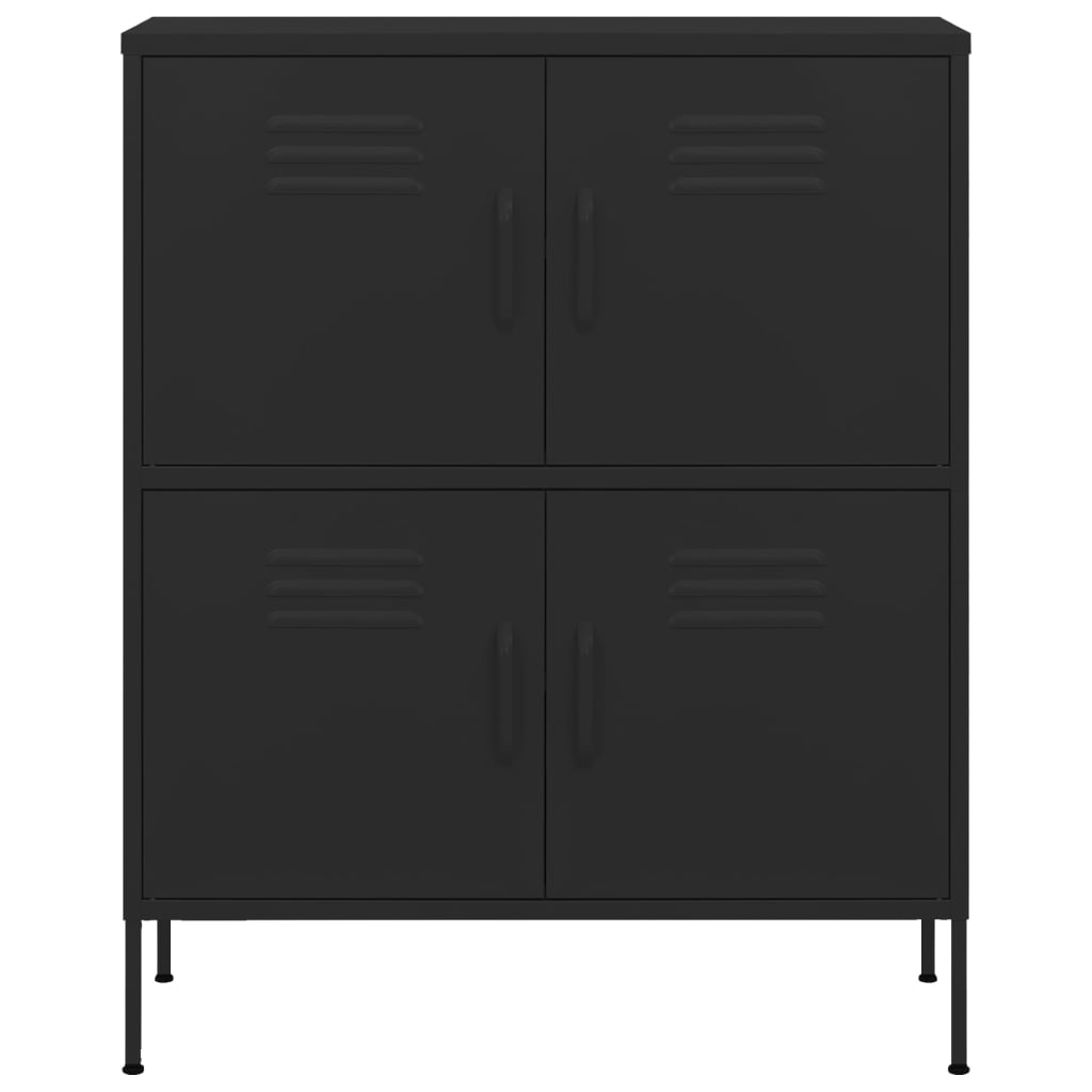 Armoire de rangement noire 80x35x101,5 cm en acier