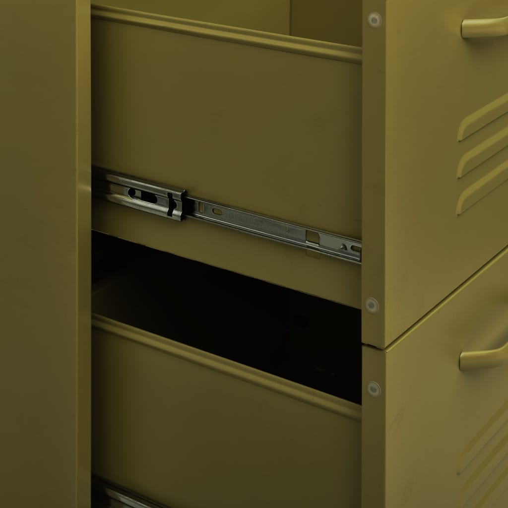 Drawer cabinet olive green 80x35x101.5 cm steel