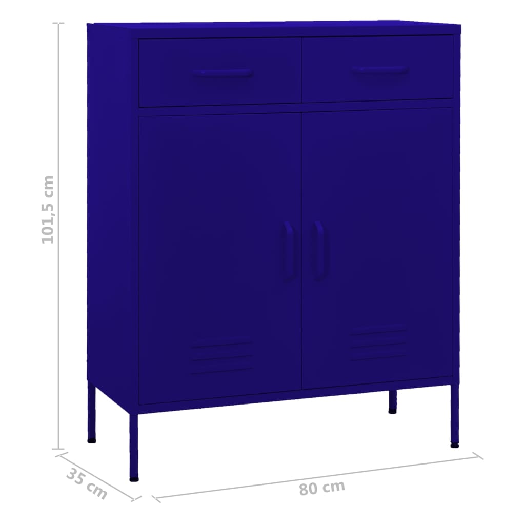 Armoire de rangement bleu marine 80x35x101,5 cm en acier