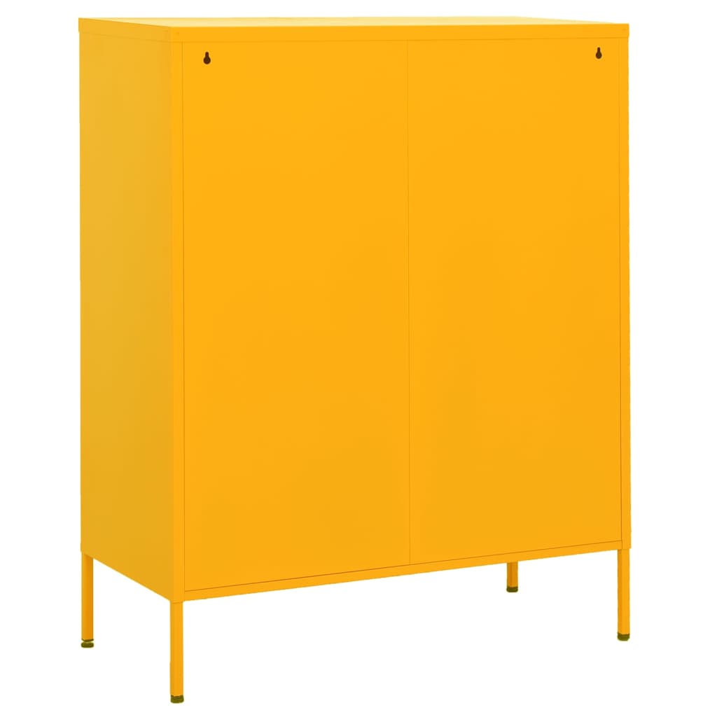 Meuble de rangement jaune moutarde 80x35x101,5 cm acier