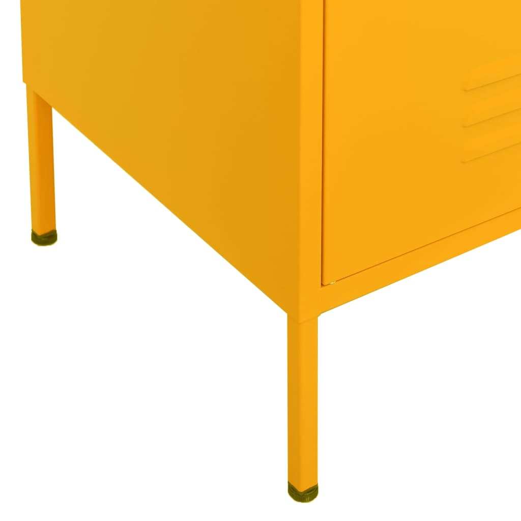 Meuble de rangement jaune moutarde 80x35x101,5 cm acier