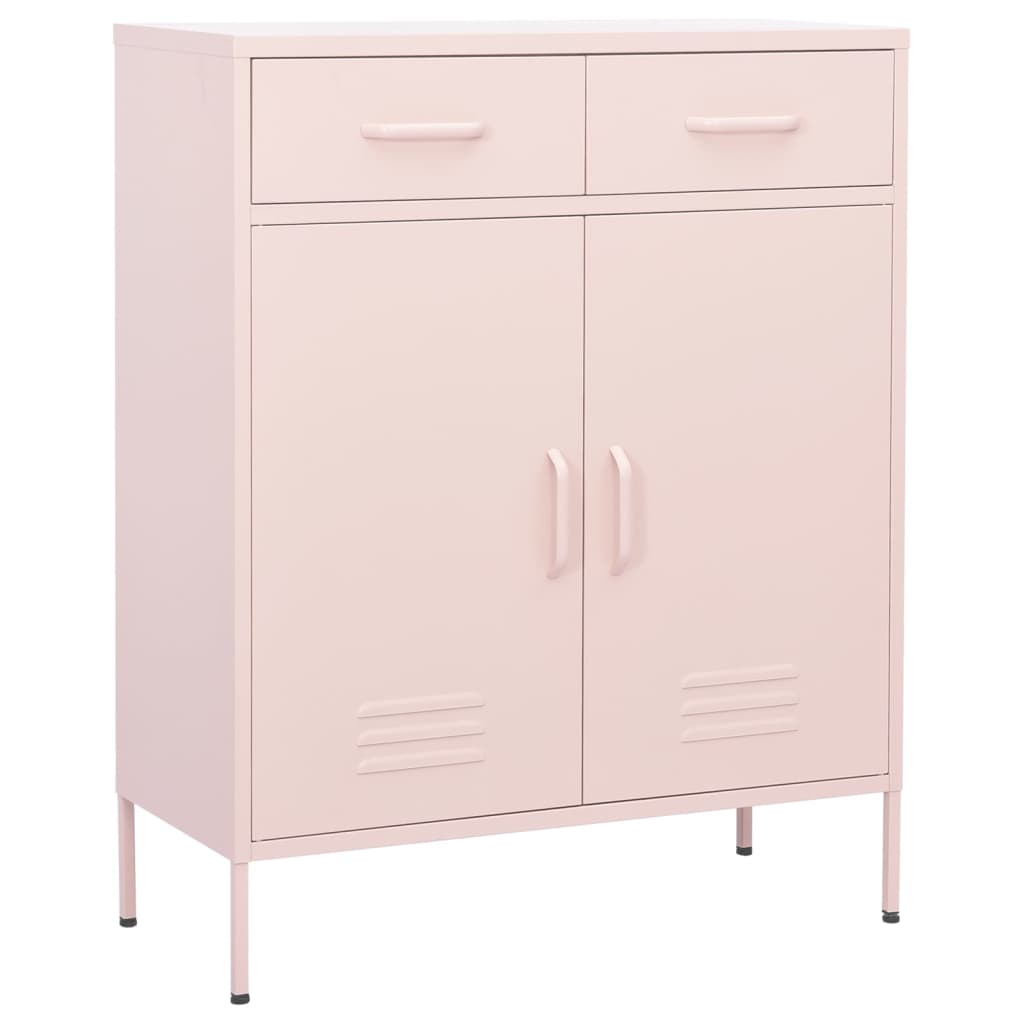 Armoire de rangement rose 80x35x101,5 cm en acier