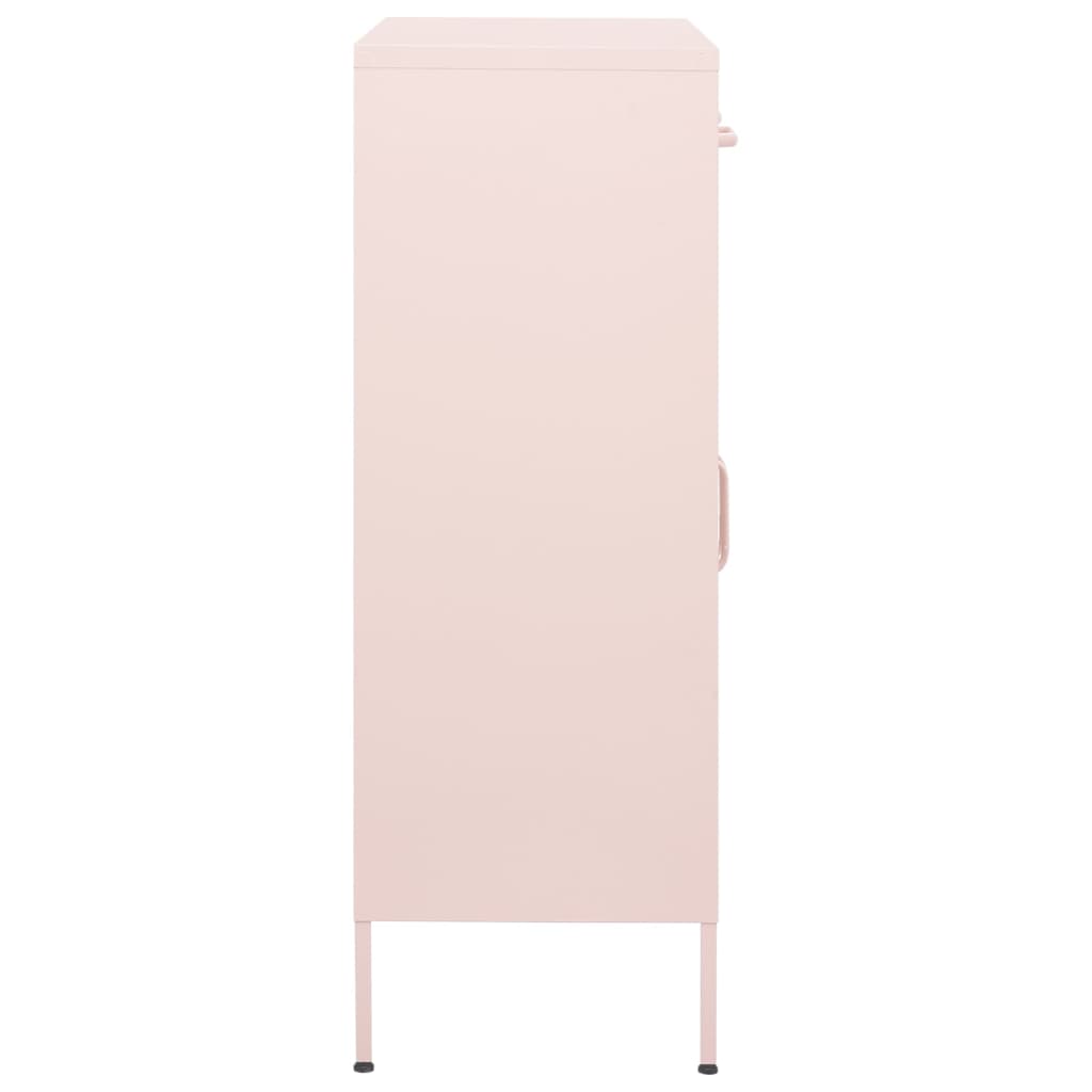 Armoire de rangement rose 80x35x101,5 cm en acier