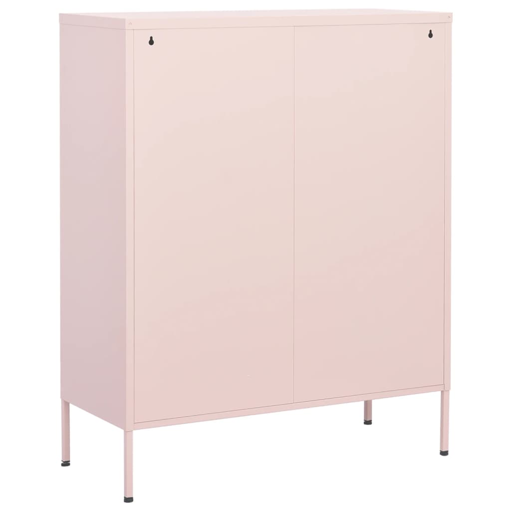 Armoire de rangement rose 80x35x101,5 cm en acier