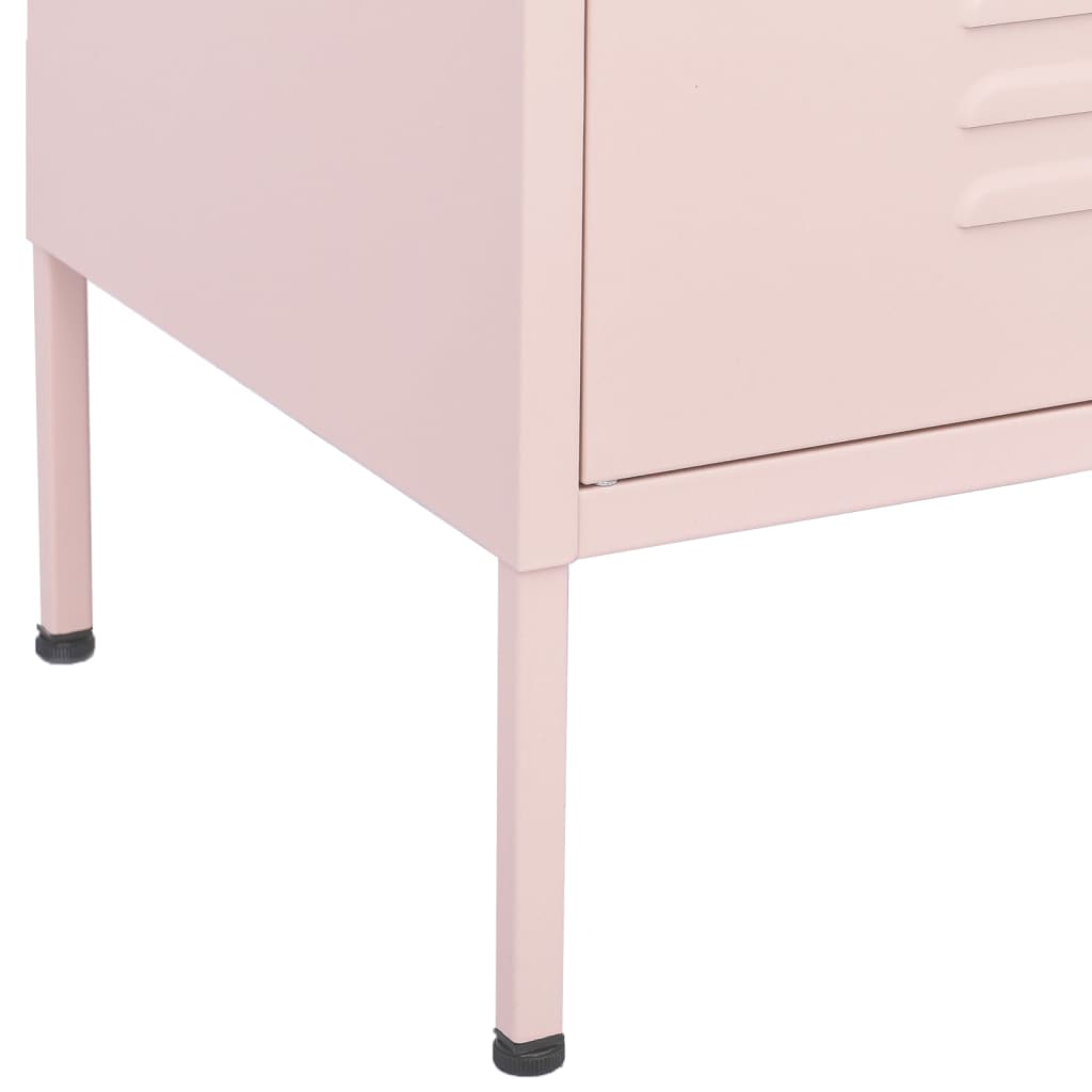 Armoire de rangement rose 80x35x101,5 cm en acier