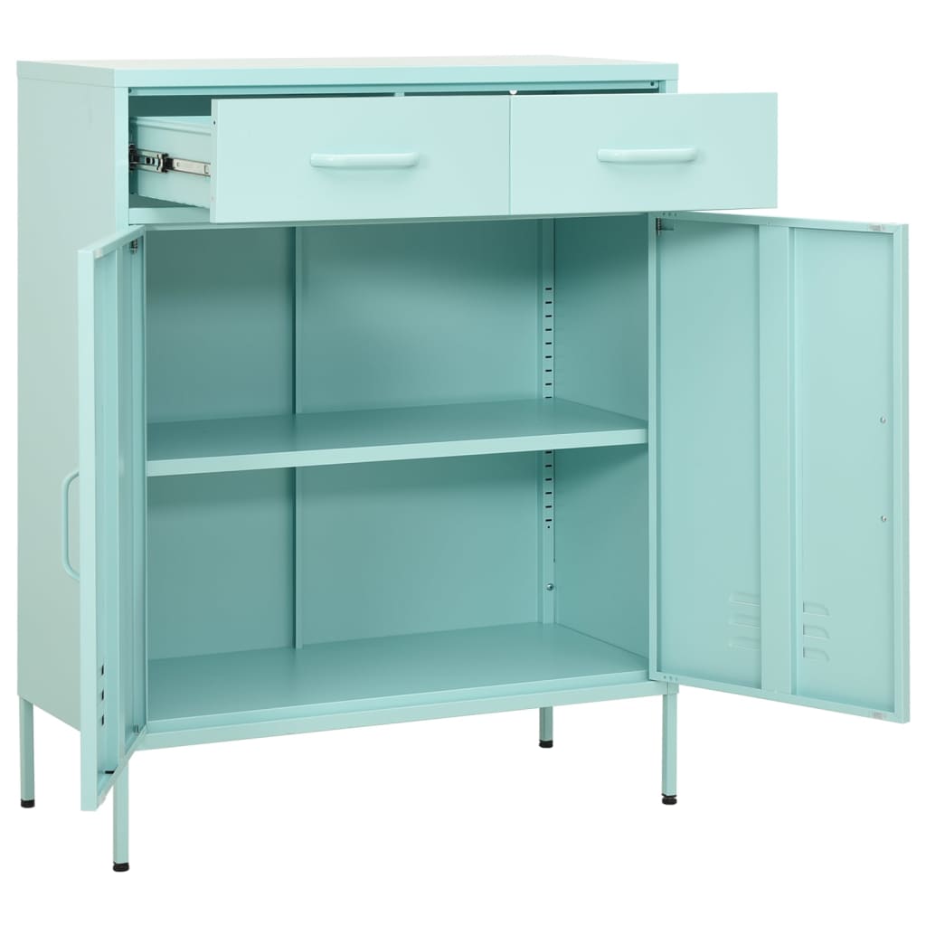 Armoire de rangement vert menthe 80x35x101,5 cm en acier