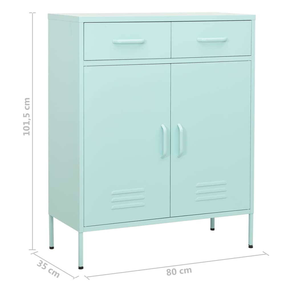 Armoire de rangement vert menthe 80x35x101,5 cm en acier
