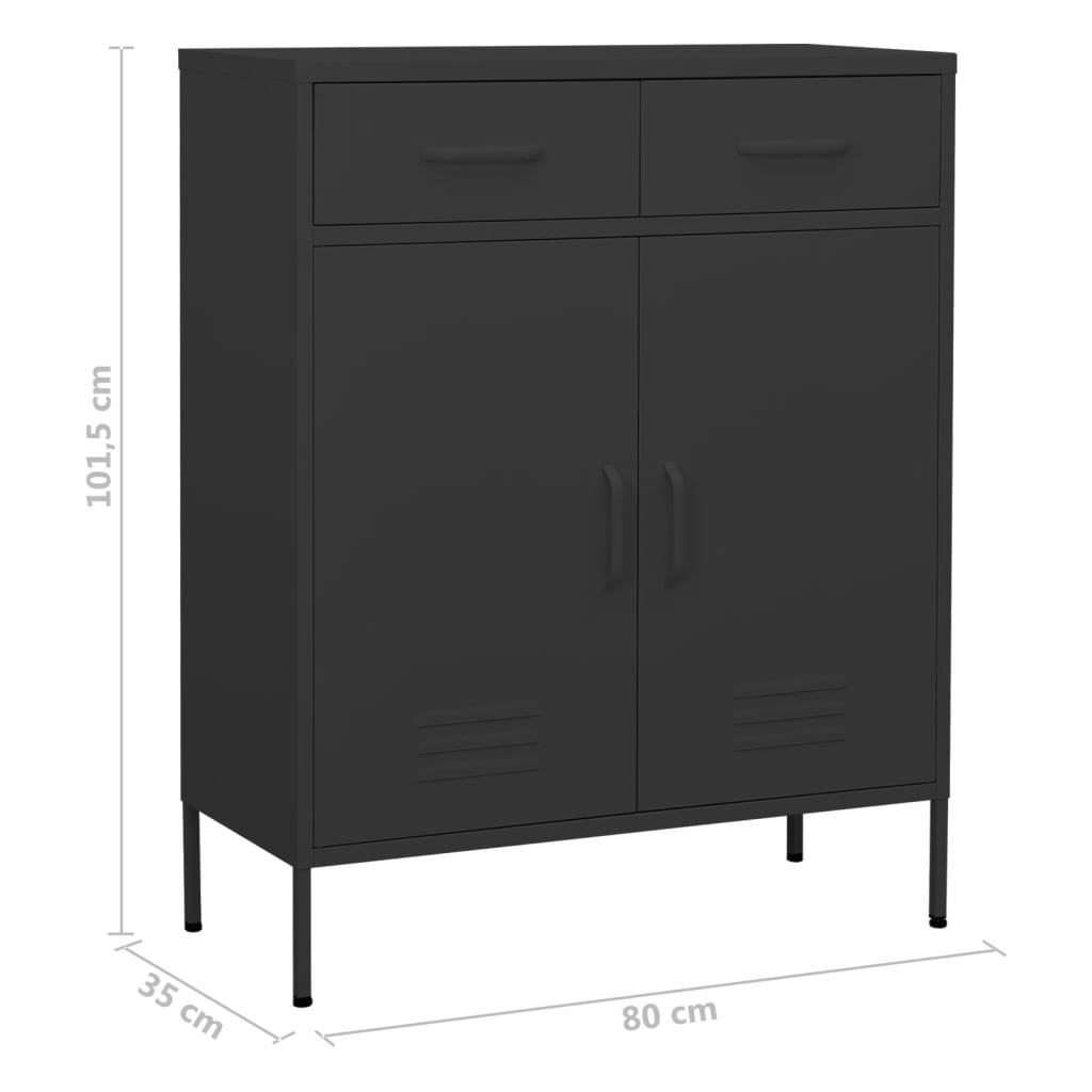 Armoire de rangement anthracite 80x35x101,5 cm en acier